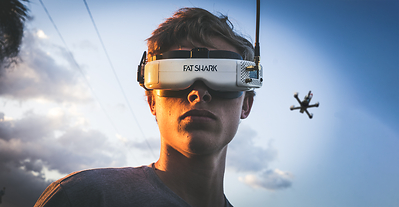 DRL Champion and Rotor Riot pilot Alex Vanover wears Fat Shark Goggles.