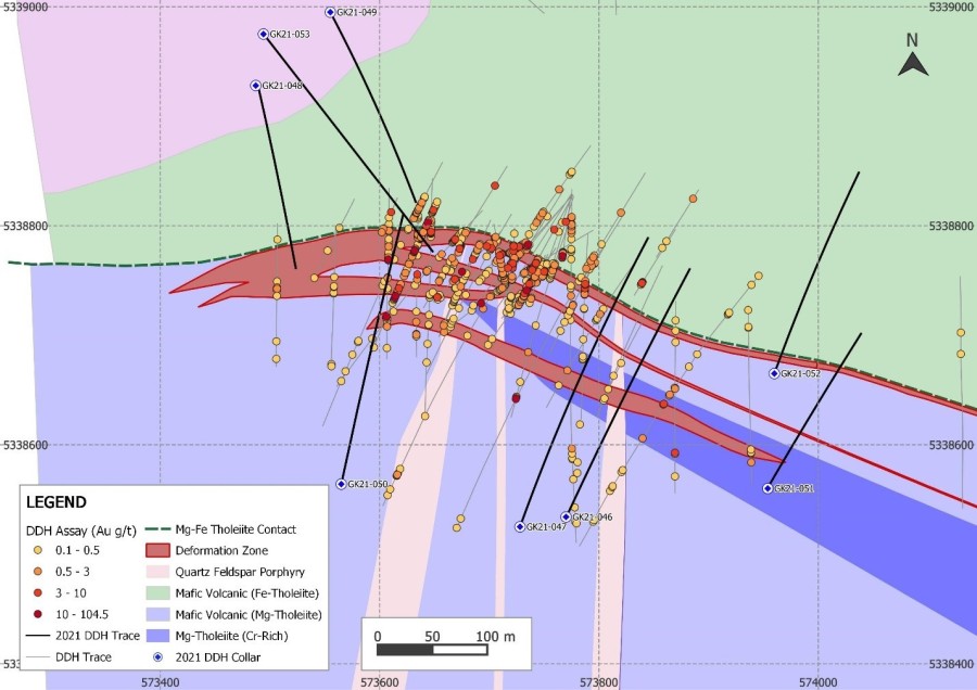 Map 1. Location of Fall 2021 diamond drill holes (Graphic: Business Wire)