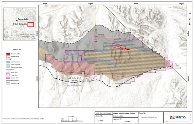 Figure 1 – Location of VTEM, ZTEM and Seismic surveys
