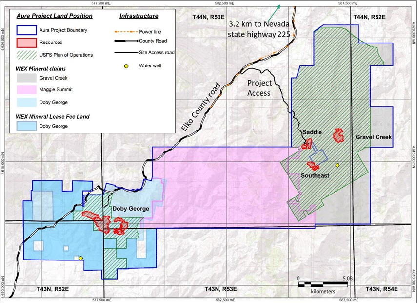 Figure 1. Aura Project – Land holdings and Infrastructure. (Graphic: Business Wire)