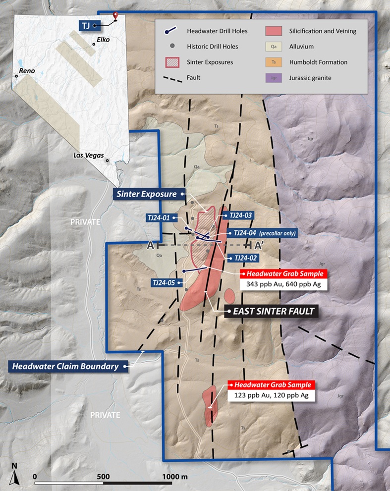 Headwater Gold Announces Completion of First Pass Drilling at the TJ Project, Nevada