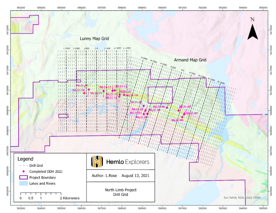 Figure #1 – North Limb Project Drill Grids Plan Map