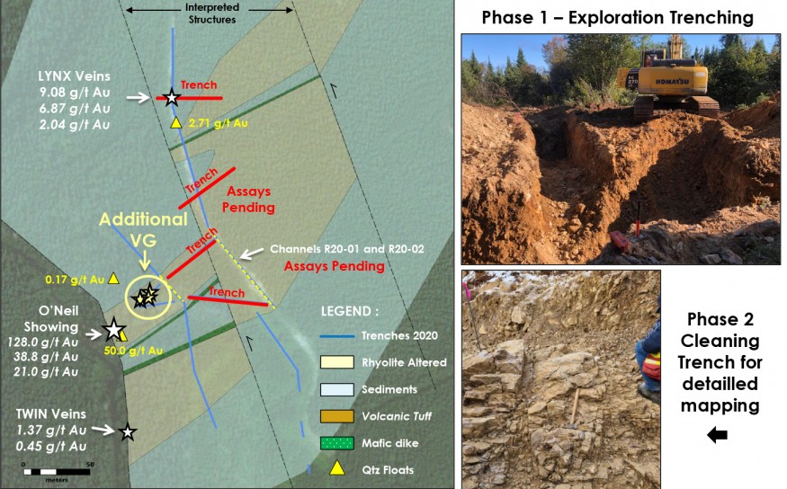 Figure 1: Location of the Visible Gold (VG) at Williams Brook Property