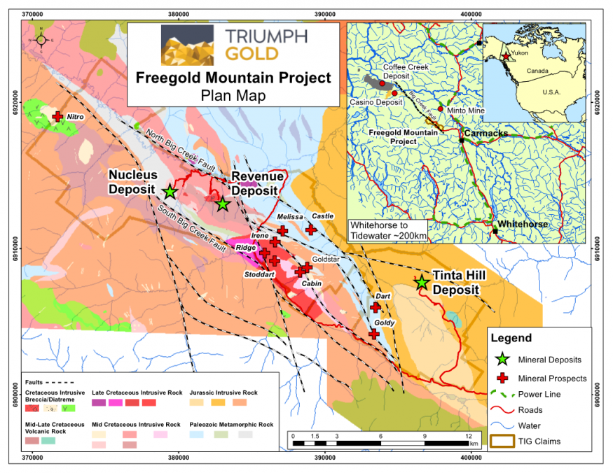 Figure 1 – Plan map of the Freegold Mountain Project, Yukon