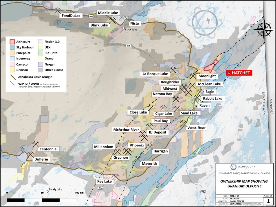 Ownership Map Showing Uranium Deposits