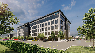 Digital rendering of new GoHealth Lindon office by MHTN Architects, Inc.