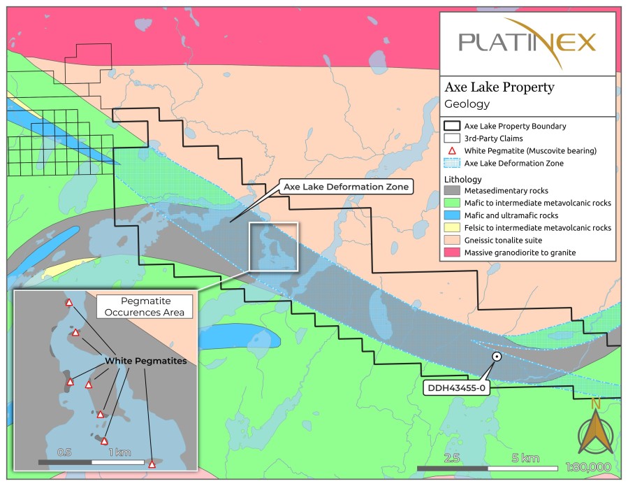 Axe Lake Property Geology Map