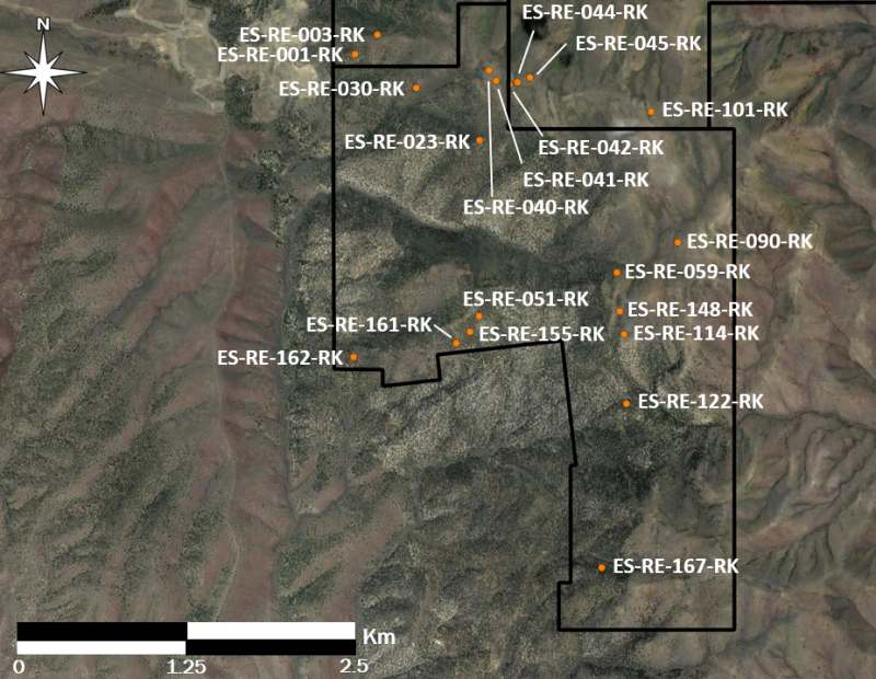 Figure 2: Location of Notable East Saddle Samples