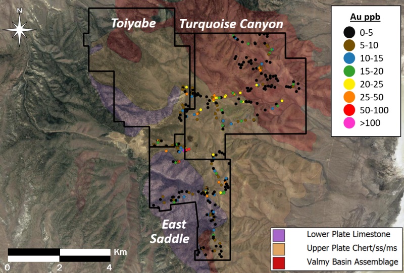 Westward Gold Announces Results of Regional Rock Chip Sampling Program along Cortez Trend