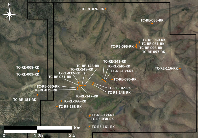 Figure 6: Location of Notable Turquoise Canyon Samples