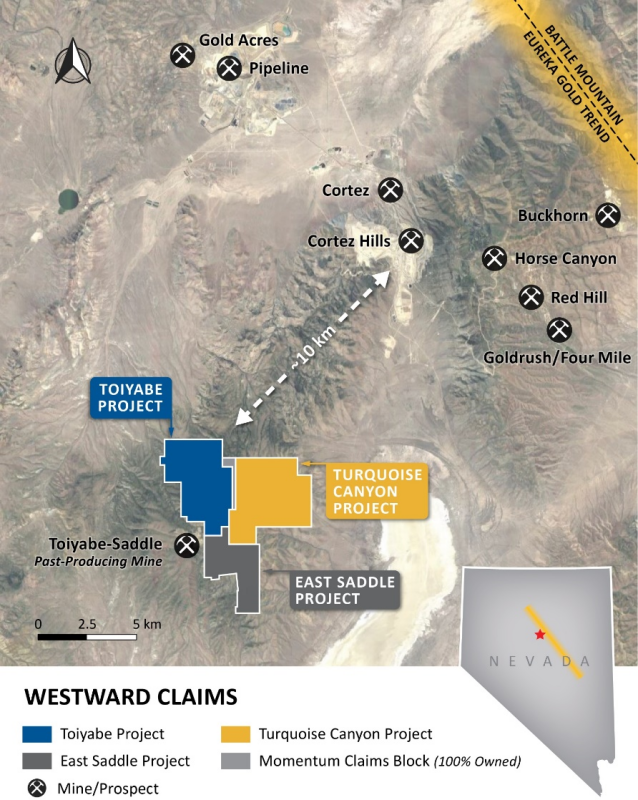 Figure 1: Westward’s Cortez Trend Land Package