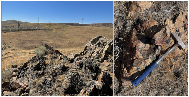 Figure 2: Surface Exposures of Silicified Fault Breccia