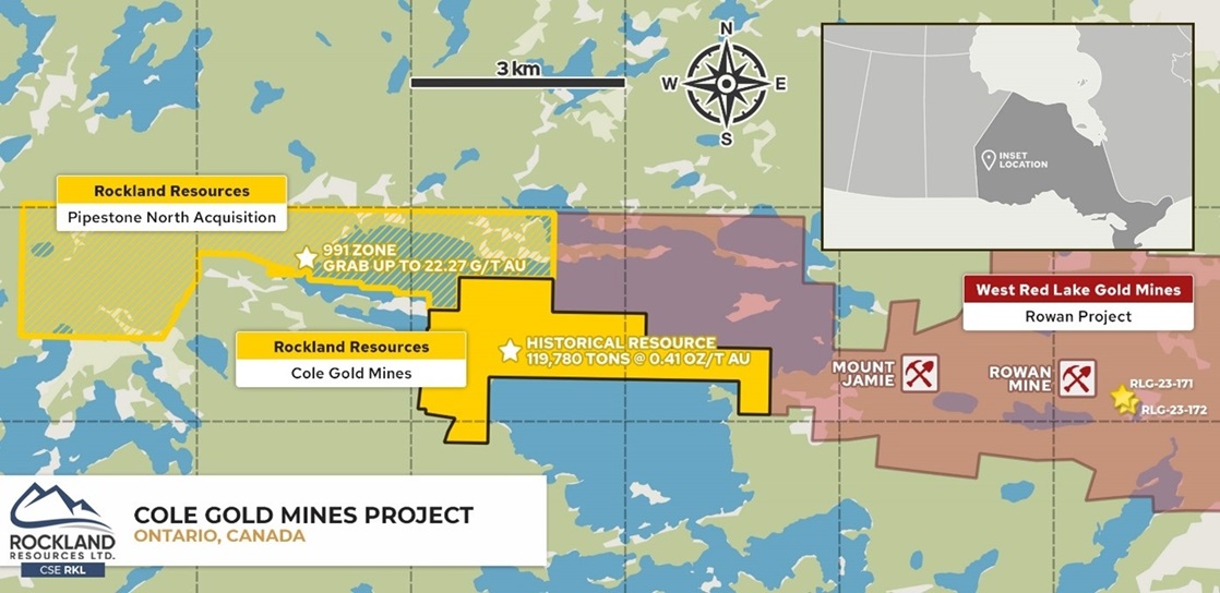 Rockland Resources Expands Red Lake District Portfolio with Acquisition of Pipestone North Property