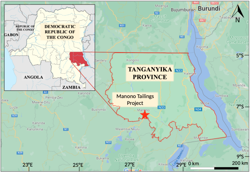 Figure 1: Manono Lithium Project Location