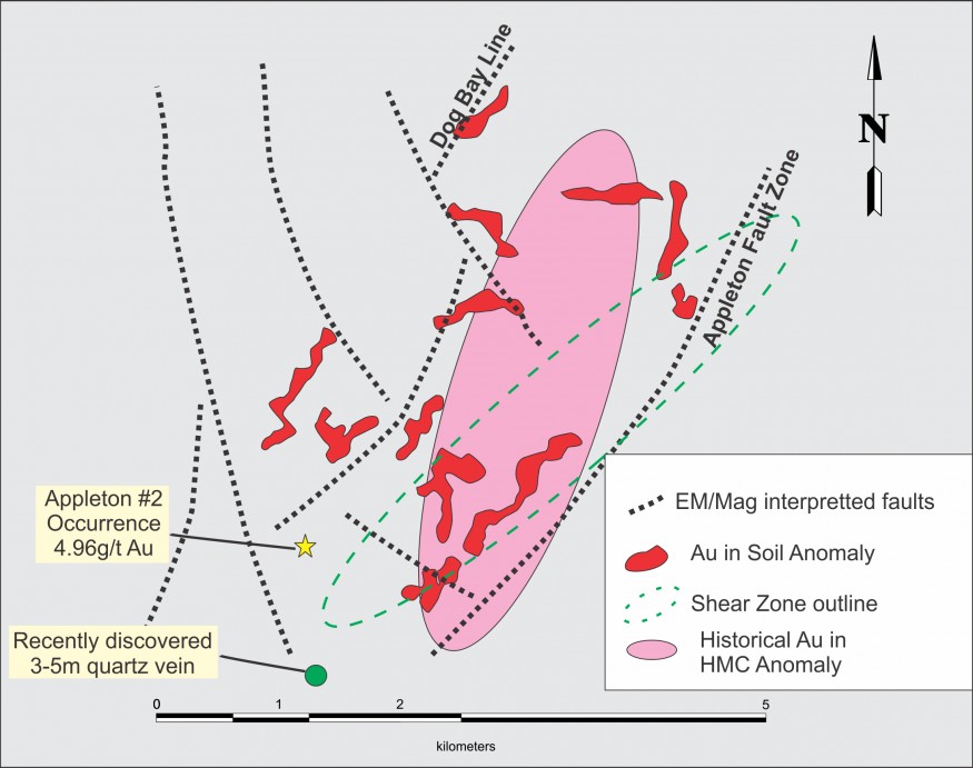 Location of Gold in Soil Anomalies