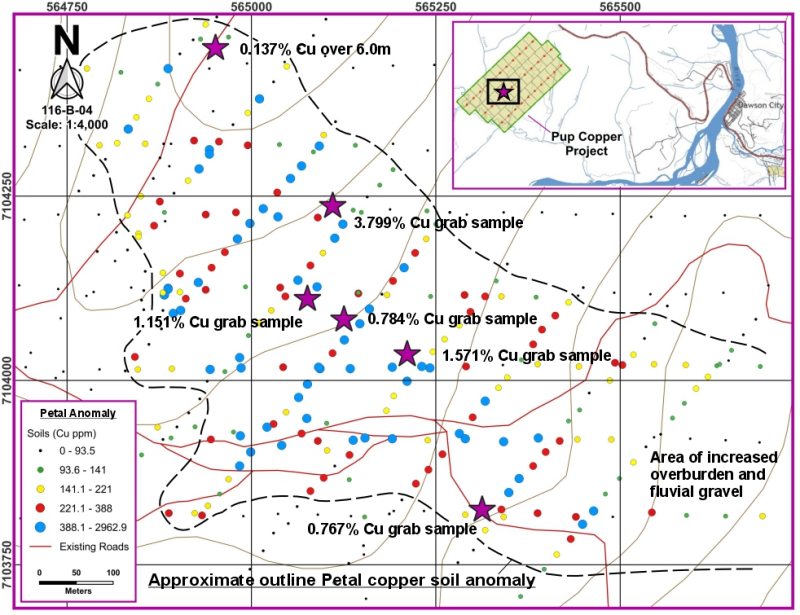 Figure 2: Petal Zone geochemical sampling map