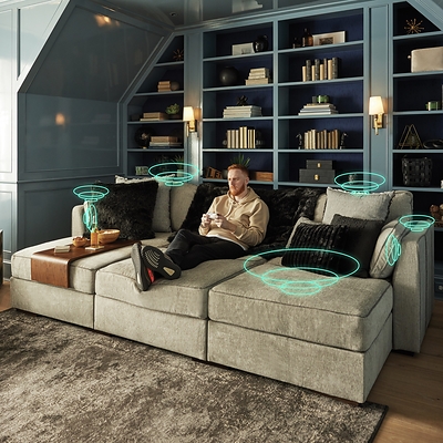 Together, Lovesac and Xbox provide the ultimate gaming experience, integrating invisible surround sound with the best games on the market.