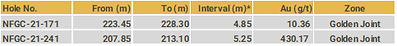 Golden Joint & Golden Joint HW (CNW Group/New Found Gold Corp.)