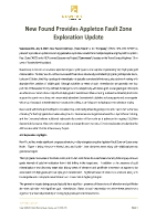 New Found Provides Appleton Fault Zone
Exploration Update (CNW Group/New Found Gold Corp.)
