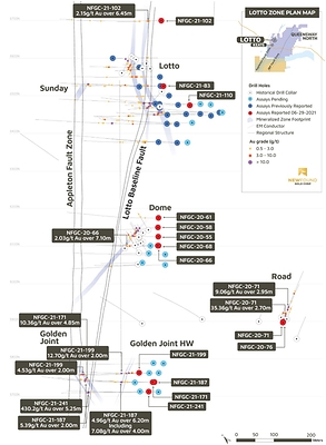 Figure 5. Golden Joint to Lotto Corridor Plan Map (CNW Group/New Found Gold Corp.)