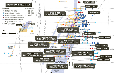 Figure 2. Keats Plan View (CNW Group/New Found Gold Corp.)