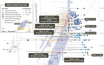 Figure 2. Keats Plan View (CNW Group/New Found Gold Corp.)
