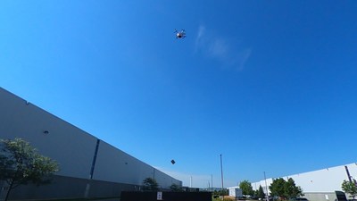 Drone Delivery Canada's new contactless, cargo-drop route from DSV to RB (Reckitt Benckiser) (CNW Group/Drone Delivery Canada)