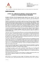 Africa Oil Announces Normal Course Issuer Bid - Launch of Share Buyback Program (CNW Group/Africa Oil Corp.)
