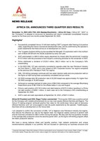 AFRICA OIL ANNOUNCES THIRD QUARTER 2023 RESULTS (CNW Group/Africa Oil Corp.)