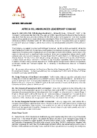 AFRICA OIL ANNOUNCES LEADERSHIP CHANGE (CNW Group/Africa Oil Corp.)