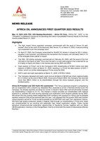 AFRICA OIL ANNOUNCES FIRST QUARTER 2023 RESULTS (CNW Group/Africa Oil Corp.)