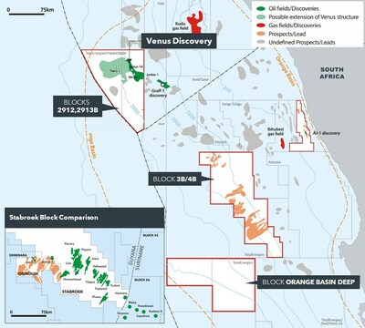 Map Showing Africa Oil’s Deep Water Orange Basin Interests (CNW Group/Africa Oil Corp.)