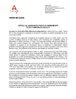 AFRICA OIL ANNOUNCES POSITIVE AMENDMENTS TO ITS CORPORATE FACILITY (CNW Group/Africa Oil Corp.)