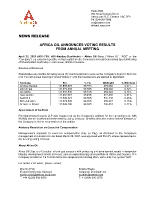 Africa Oil Announces Voting Results from Annual Meeting (CNW Group/Africa Oil Corp.)