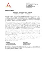 Africa Oil Receives Kenya Licence Extensions to the End of 2021 (CNW Group/Africa Oil Corp.)