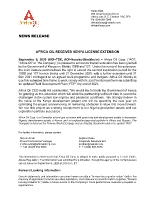 AFRICA OIL RECEIVES KENYA LICENSE EXTENSION (CNW Group/Africa Oil Corp.)