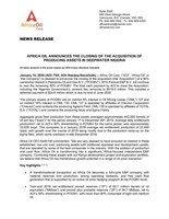 AFRICA OIL ANNOUNCES THE CLOSING OF THE ACQUISITION OF PRODUCING ASSETS IN DEEPWATER NIGERIA (CNW Group/Africa Oil Corp.)
