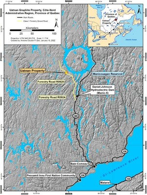 Figure 1: Uatnan property location (CNW Group/Mason Graphite Inc.)