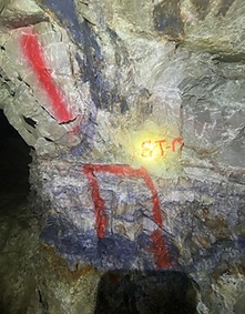 Massive Molybdenite at Lazarus Vein (CNW Group/Titiminas Silver Inc)