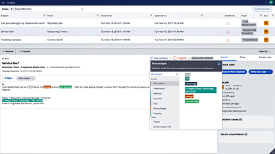 This screenshot shows how Pega Email Bot uses AI to analyze incoming customer emails, pull out important data, and initiate action on the customer request. Today Pega announced Pega Email Bot Kickstart, a new service in the Pega Kickstart service family that enables clients to deploy a complete intelligent email automation solution in just five weeks for $75,000.