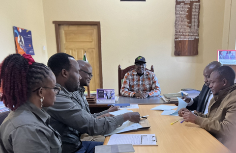 The District Commissioner Hon. Mathias Kahabi and senior representatives from both Tembo Nickel and the district following the signing of the MoU for the implementation of 2025 CSR projects