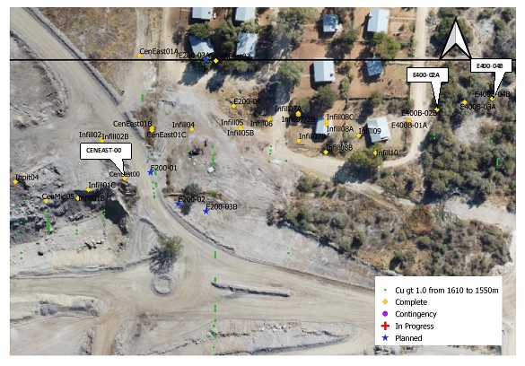Figure 1: Map of the East 400 Program Area. The CenEast 00 hole is east of the majority of the drilling that has been reported from this program in the area of the Kavango pit, initially disclosed in the press release dated May 17, 2022 . It lies between East 200 affectionately called the Fat Avocado and what was previously thought to be a separate body situated to the east.