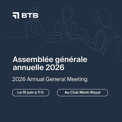 Annual General Meeting 2026 (CNW Group/BTB Real Estate Investment Trust)