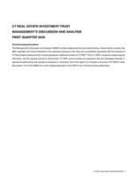 CT REIT Announces First Quarter 2020 Results and COVID-19 Business Update (CNW Group/CT Real Estate Investment Trust (CT REIT))