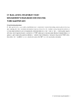 CT Real Estate Investment Trust Management's Discussion and Analysis Third Quarter 2019 (CNW Group/CT Real Estate Investment Trust (CT REIT))