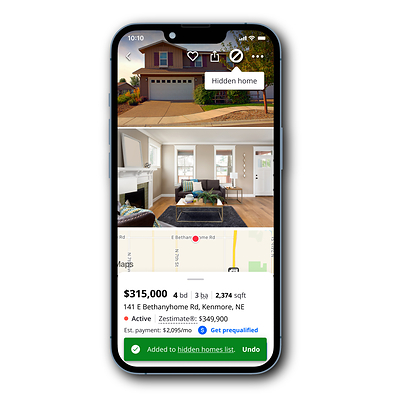 Simply press the “hide home” icon and the listing won’t appear in future search results.