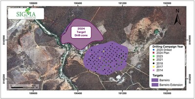Figure 7: Barreiro Extension discovery runs parallel to Barreiro, extending  the Phase 2 Mine Westwards