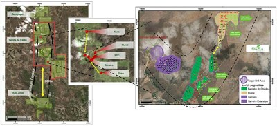 Figure 2: Sigma Lithium mineral concessions and the Grota do Cirilo “J-shaped” lithium corridor.