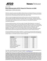 Rona Ambrose joins ATCO’s Board of Directors at AGM (CNW Group/ATCO Ltd.)