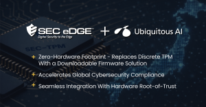 SecEdge Ubiquitous AI Partnership with SEC-TPM on Chip and Japan Map Dark Digital Background